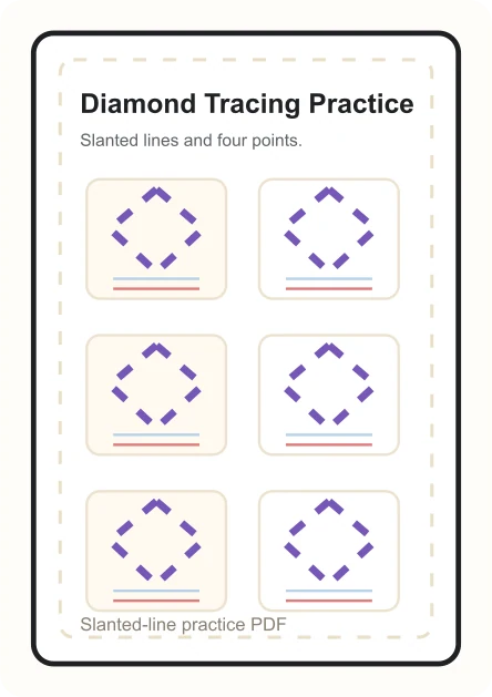 Diamond tracing worksheet preview