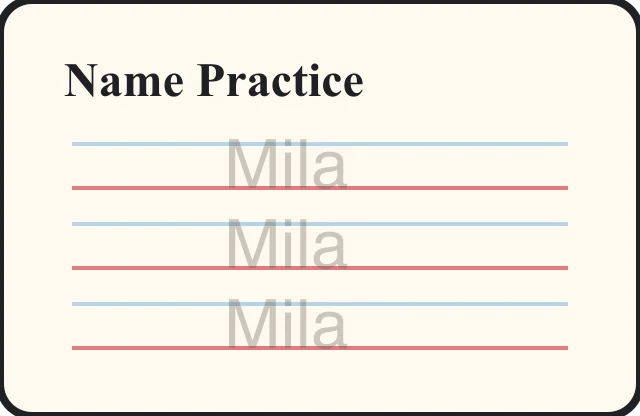 Name tracing worksheet generator preview with handwriting guide lines