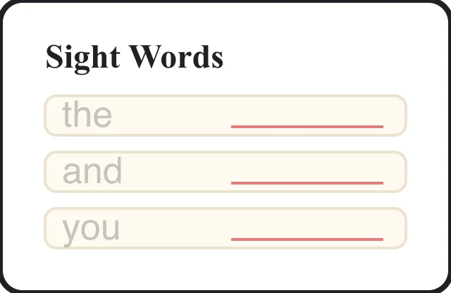 Sight word worksheet generator preview with trace and copy lines