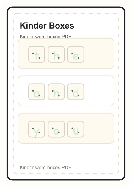 Kindergarten sight word boxes worksheet preview