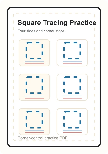 Square tracing worksheet preview