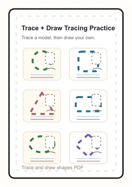 Trace and draw shapes worksheet preview